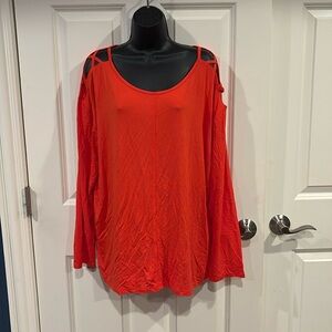 (16) 3 Zenergy by Chicos cage shoulder red top - NWT